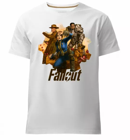 Мужская премиум футболка Fallout art Белый фото