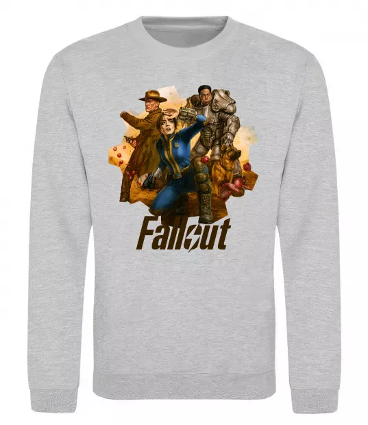 Світшот Fallout art Сірий меланж фото