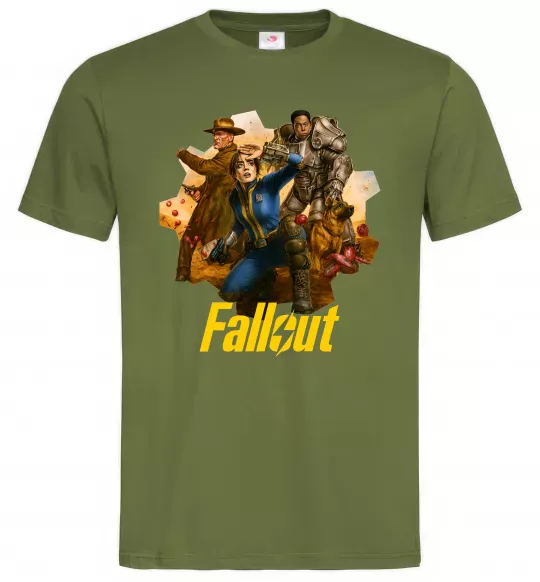 Мужская футболка Fallout art Оливковый фото
