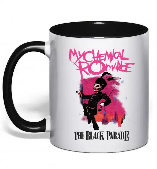 Чашка с цветной ручкой The black parade Черный фото