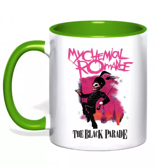 Чашка с цветной ручкой The black parade Зеленый фото