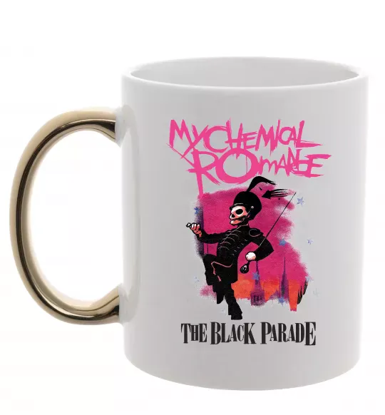 Чашка с цветной ручкой The black parade Золото фото