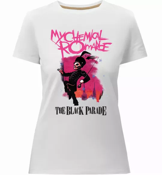 Женская премиум футболка The black parade Белый фото