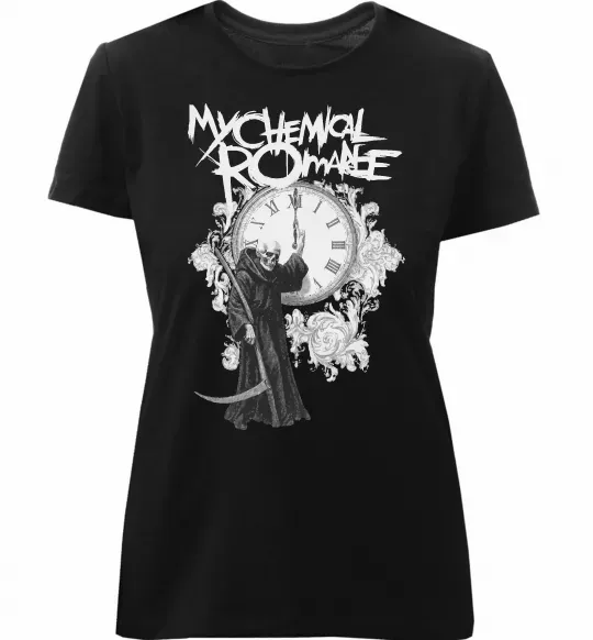 Женская премиум футболка My Chemical Romance time Черный фото