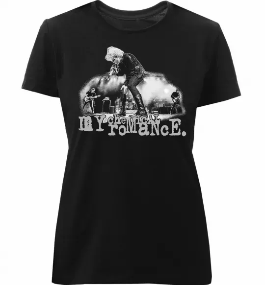 Жіноча преміум футболка My Chemical Romance stage Чорний фото