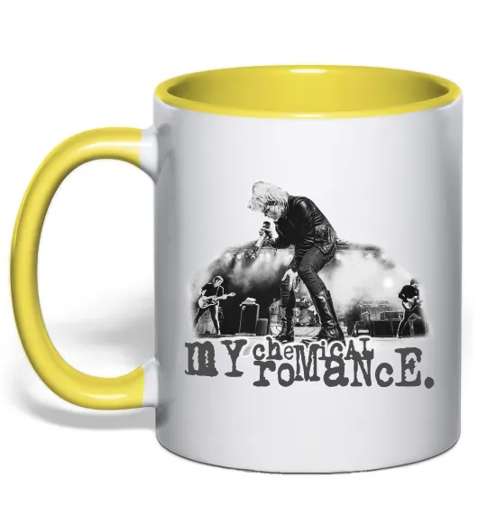 Чашка з кольоровою ручкою My Chemical Romance stage Лимонний фото