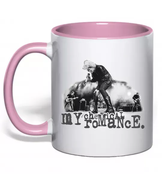 Чашка с цветной ручкой My Chemical Romance stage Нежно розовый фото