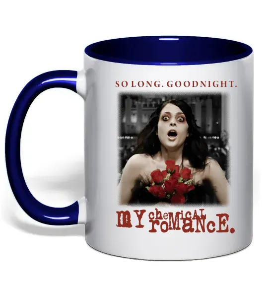 Чашка с цветной ручкой So long good night Глубокий темно-синий фото