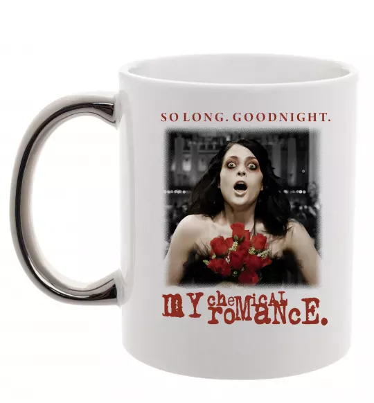 Чашка с цветной ручкой So long good night Серебро фото