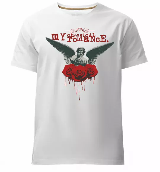 Мужская премиум футболка Roses angel My Chemical Romance Белый фото