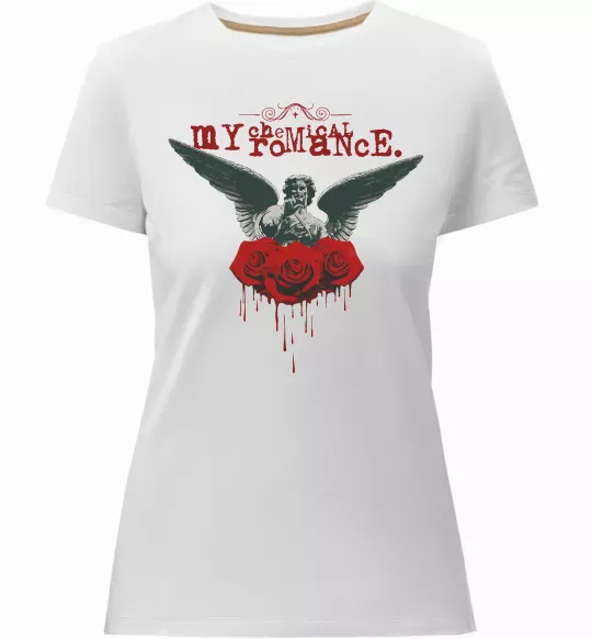 Жіноча преміум футболка Roses angel My Chemical Romance Білий фото