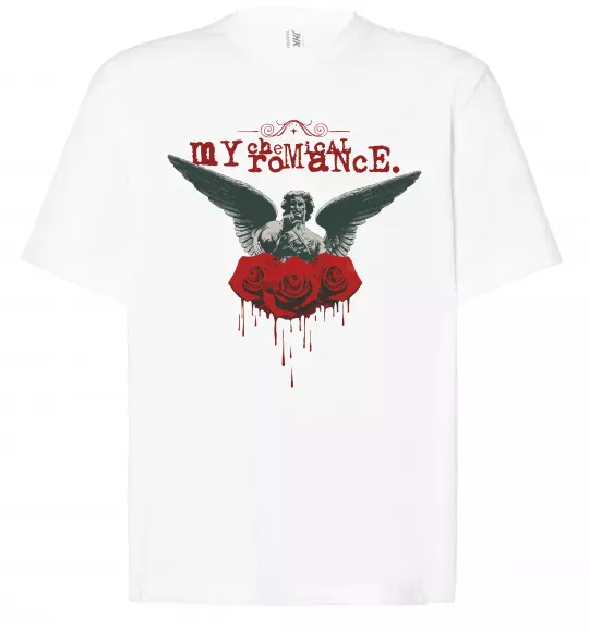 Футболка Оверсайз Roses angel My Chemical Romance Белый фото