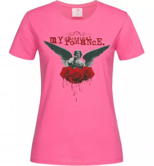 Жіноча футболка Roses angel My Chemical Romance Яскраво-рожевий фото