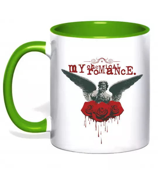 Чашка з кольоровою ручкою Roses angel My Chemical Romance Зелений фото