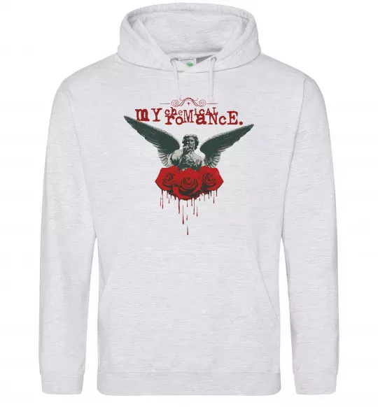 Чоловіча толстовка (худі) Roses angel My Chemical Romance Сірий меланж фото