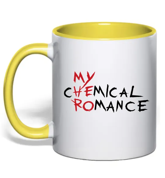 Чашка з кольоровою ручкою My cHEmical ROmance HERO Лимонний фото