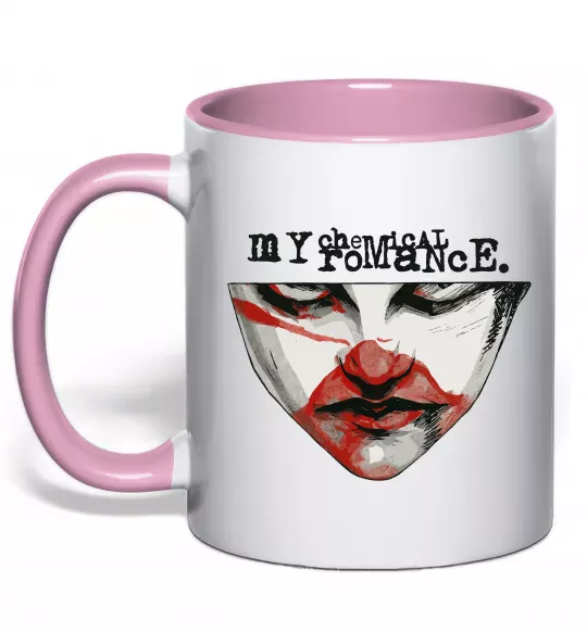 Чашка с цветной ручкой My Chemical Romance I`m not ok Нежно розовый фото