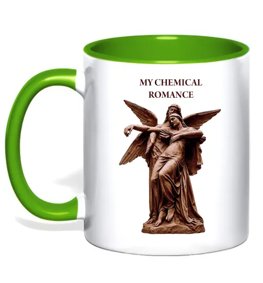 Чашка з кольоровою ручкою My Chemical Romance Angels Лаймовий фото