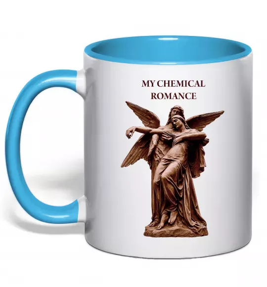 Чашка з кольоровою ручкою My Chemical Romance Angels Блакитний фото