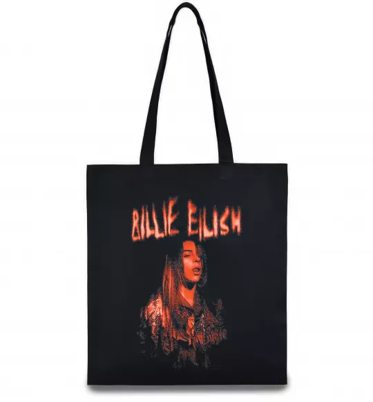 Еко-сумка Billie Eilish red Чорний фото