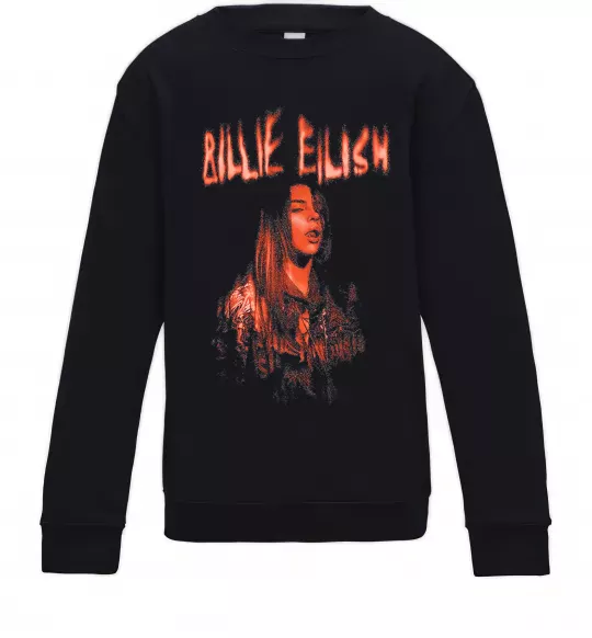 Детский Свитшот Billie Eilish red Черный фото