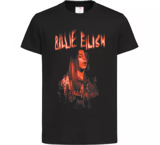 Детская футболка Billie Eilish red Черный фото