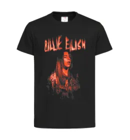 Дитяча футболка Billie Eilish red Чорний фото