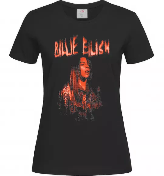 Женская футболка Billie Eilish red Черный фото