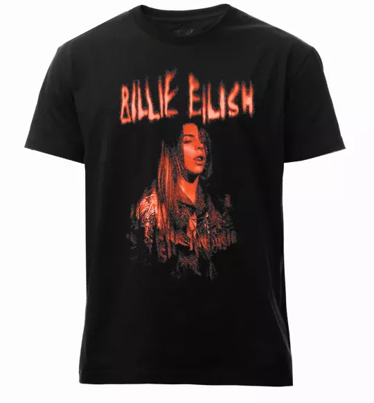 Мужская премиум футболка Billie Eilish red Черный фото