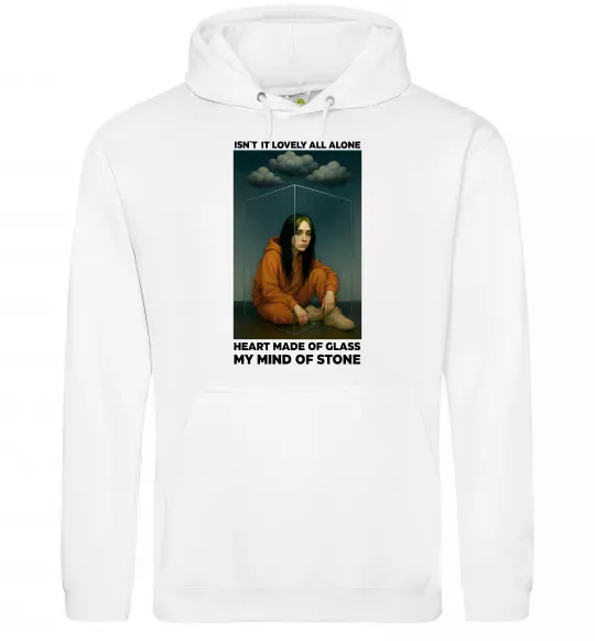 Мужская толстовка (худи) Isn`t it lovely all alone Белый фото