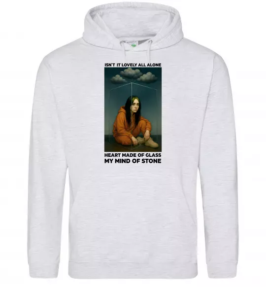 Мужская толстовка (худи) Isn`t it lovely all alone Серый меланж фото