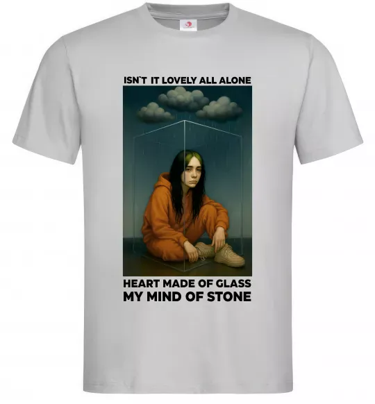 Мужская футболка Isn`t it lovely all alone Серый фото