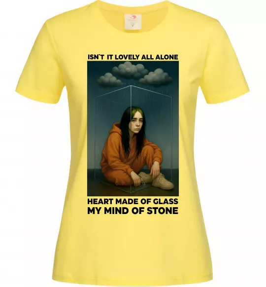Женская футболка Isn`t it lovely all alone Лимонный фото
