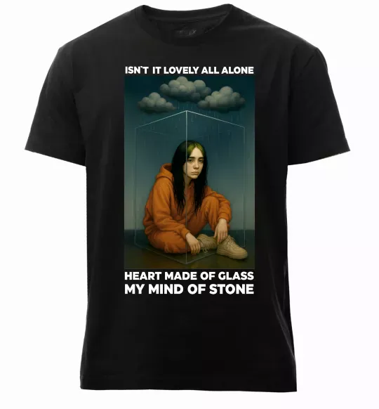 Мужская премиум футболка Isn`t it lovely all alone Черный фото