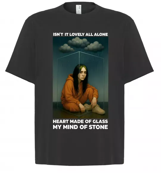 Футболка Оверсайз Isn`t it lovely all alone Черный фото