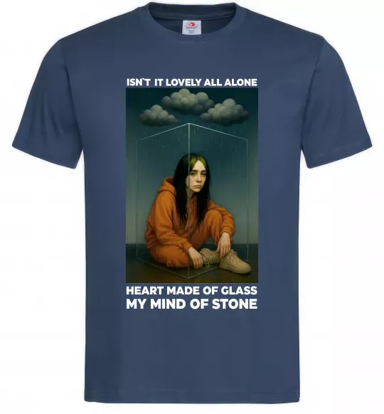 Мужская футболка Isn`t it lovely all alone Темно-синий фото