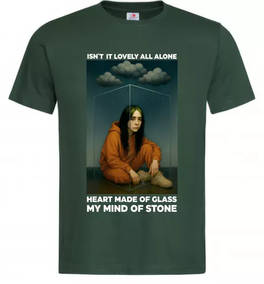 Мужская футболка Isn`t it lovely all alone Темно-зеленый фото