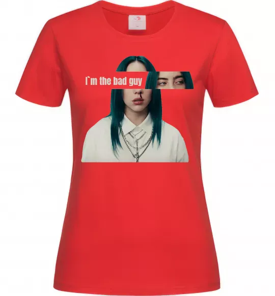 Женская футболка I`m the bad guy Красный фото