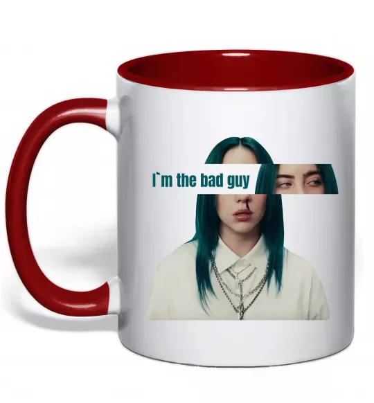Чашка с цветной ручкой I`m the bad guy Красный фото