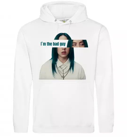 Женская толстовка (худи) I`m the bad guy Белый фото