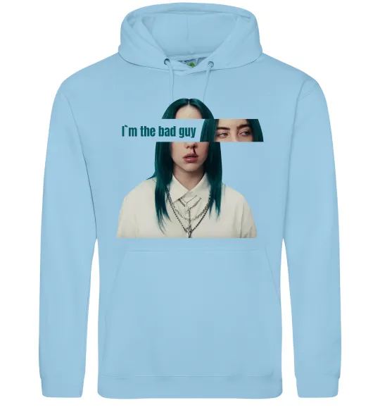 Женская толстовка (худи) I`m the bad guy Голубой фото