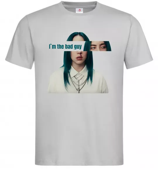 Мужская футболка I`m the bad guy Серый фото