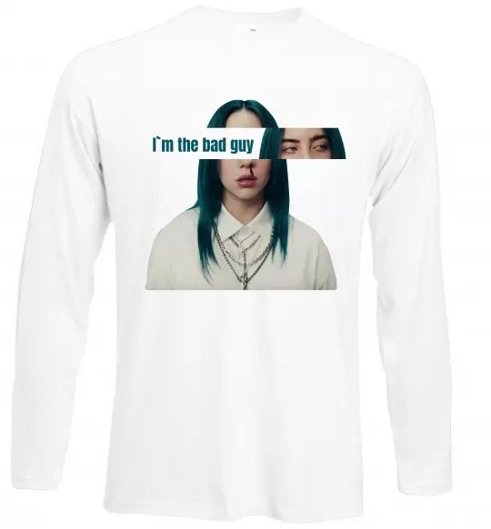 Лонгслив I`m the bad guy Белый фото