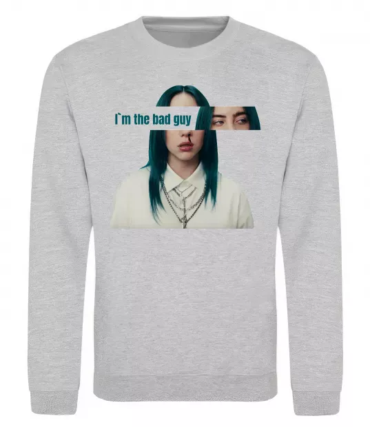 Свитшот I`m the bad guy Серый меланж фото