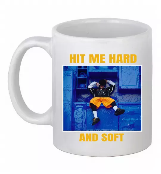 Чашка керамическая Hit me hard and soft Белый фото