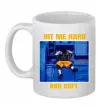 Чашка керамическая Hit me hard and soft Белый фото