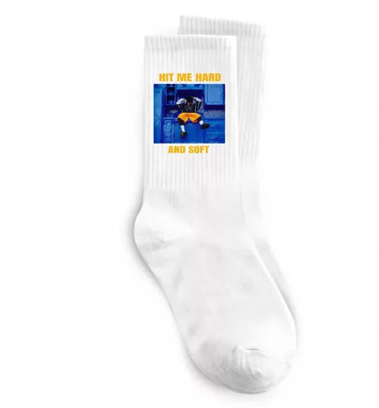 Шкарпетки Hit me hard and soft Білий фото