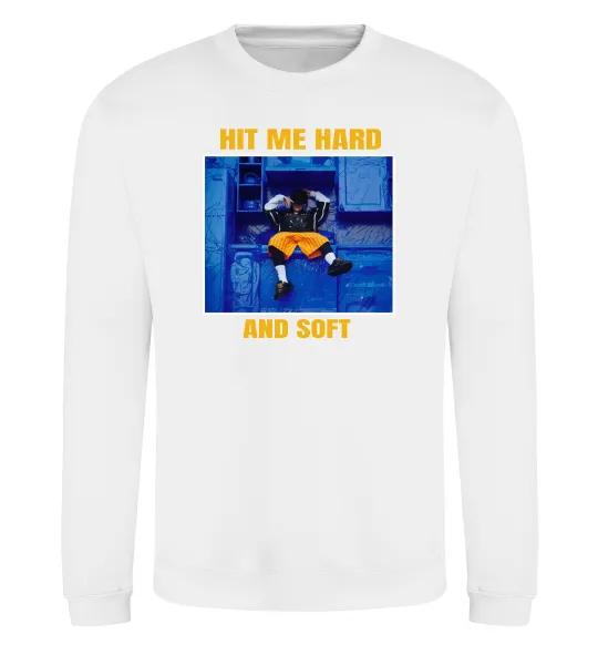 Світшот Hit me hard and soft Білий фото