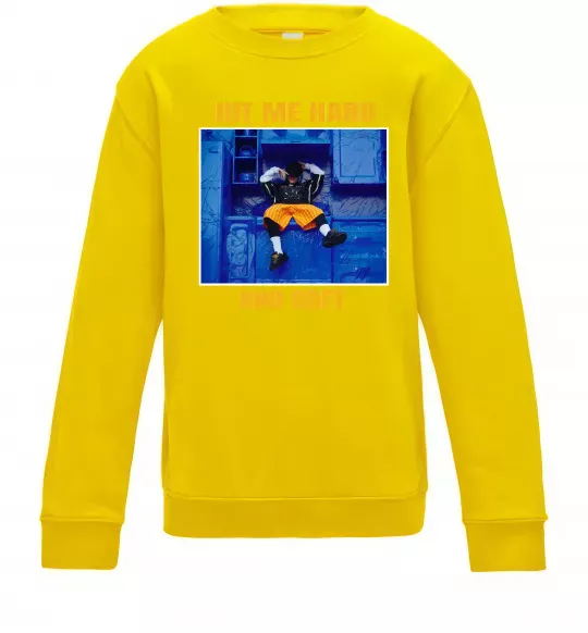 Дитячий світшот Hit me hard and soft Сонячно жовтий фото