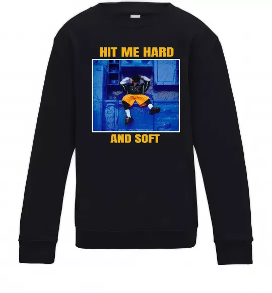 Дитячий світшот Hit me hard and soft Чорний фото